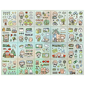 Bộ 20 Tờ Sticker Nhiều Hình Cô Gái Và Bé Thỏ - Telado MSTZ-12/2-6 (Mẫu Màu Giao Ngẫu Nhiên)