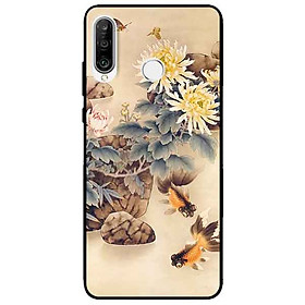 Ốp lưng in cho Huawei P30 Lite Mẫu Hoa Và Cá Cam