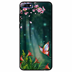 Ốp lưng dành cho Huawei Y7 Prime 2018 mẫu Bướm Và Hoa Đỏ