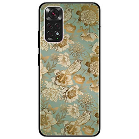Ốp lưng dành cho Xiaomi Redmi Note 11 4G - Redmi Note 11 5G / Redmi Note 11T 5G / Redmi Note 11S 5G  - Hoa Chim Nền Xanh
