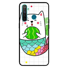 Ốp Lưng in cho Realme 5 Pro / Realme Q Mẫu Mèo Cá Ôm Dưa Hấu - Hàng Chính Hãng