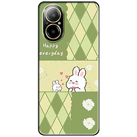Ốp lưng cho Oppo Realme 10 - C11 2021 - C65 4G - C67 - C20 - Poco X6 5G - Happy Thỏ Trắng - Hàng Chính Hãng