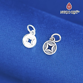 Charm bạc đồng xu treo - Ngọc Quý Gemstones