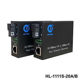 Bộ chuyển đổi quang điện Ho-Link HL-1111S-20AB | 1 sợi quang 10/100MB - Hàng chính hãng
