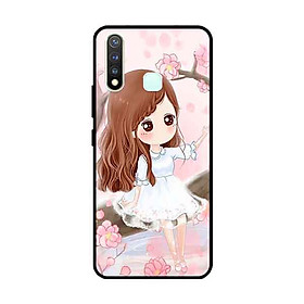 Ốp Lưng in cho Vivo Vivo Y19 /U3 /Y5s /U20 Mẫu Nàng Chibi Nền Hồng - Hàng Chính Hãng