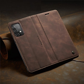 Bao da bò dạng ví dành cho Samsung Galaxy A72 mẫu case hàng nhập khẩu