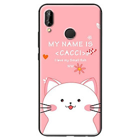 Ốp in cho Huawei Nova 3E Mèo Trắng Thích Ăn - Hàng chính hãng