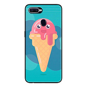 Ốp Lưng in cho Realme 2 Pro Mẫu Kem Mặt Cười Nền Hồng - Hàng Chính Hãng