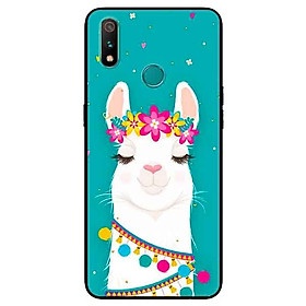 Ốp Lưng in cho Realme 3 Pro Mẫu Cừu Nền Hoa - Hàng Chính Hãng