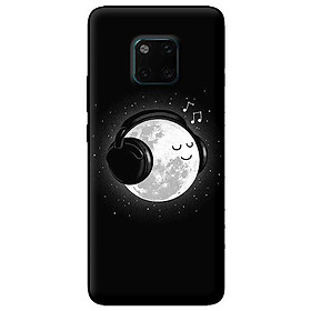 Ốp lưng in cho Huawei Mate 20 Pro mẫu Mặt Trăng Nghe Nhạc - Hàng chính hãng