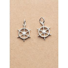 Combo 2 cái charm bạc hình bánh lái mặt treo 1 - Ngọc Quý Gemstones