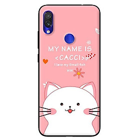 Ốp in cho 	Xiaomi Redmi Note 7 Mèo Trắng Thích Ăn - Hàng chính hãng