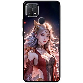 Ốp lưng cho Oppo A15 - A15S - A17 - A17K - A57 4G - A94 5G - A95 5G - Mỹ Nữ Áo Đỏ Đen - Hàng Chính Hãng