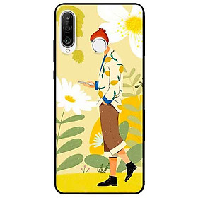 Ốp lưng in cho Huawei P30 Lite Mẫu Cô Gái Mèo Vàng