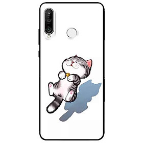 Ốp lưng in cho Huawei P30 Lite Mẫu Mèo Sọc