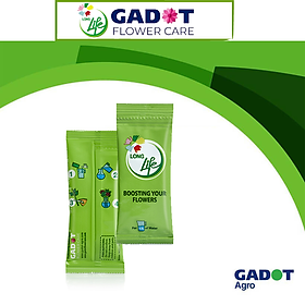 Thuốc Gói Dưỡng Hoa Tươi Lâu Tàn Longlife Nhập Khẩu Israel Gói 5gr dưỡng hoa cắt cành tươi lâu gấp 2 lần, nước trong không mùi