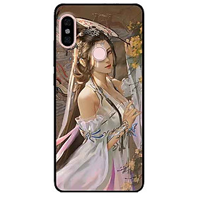 Ốp lưng in cho Xiaomi Redmi Note 6 Pro Mẫu Cô Gái Cầm Quạt