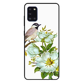 Ốp lưng dành cho Samsung A31 mẫu Chim Đậu Cành Hoa Trắng