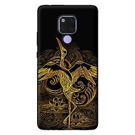 Ốp lưng in cho Huawei Mate 20 mẫu Hạc Vàng - Hàng chính hãng