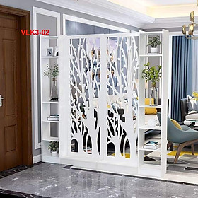 Vách Ngăn Bình Phong Họa Tiết Hiện Đại ( 2 Vách 2 Kệ) VLK3-01 - Nội thất lắp ráp Viendong Adv
