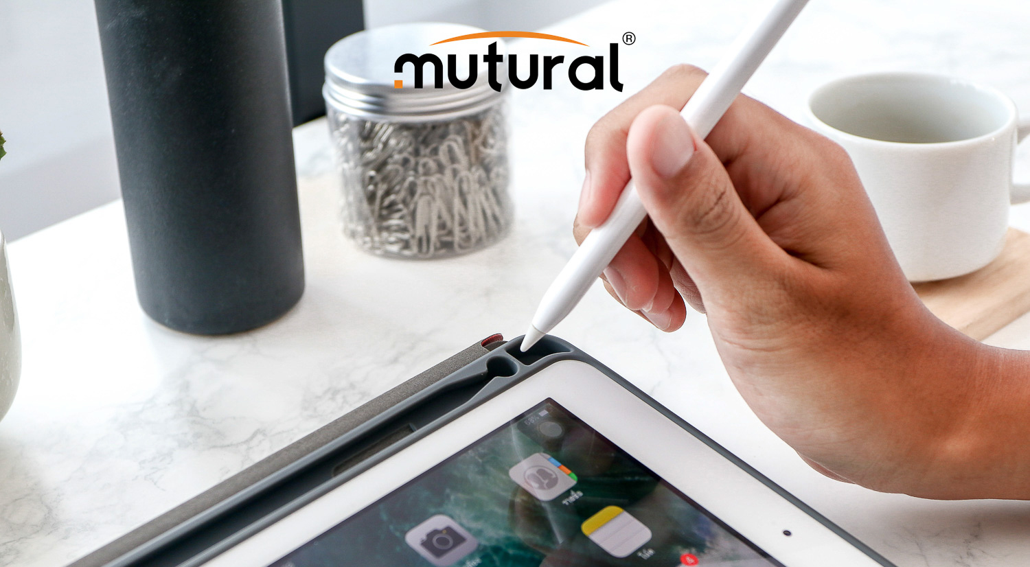 Bao da Ipad Air 10.5 inch 2019 (New) Hiệu Mutural Có Khe Để Bút Cảm Ứng - Đen - Hàng nhập khẩu