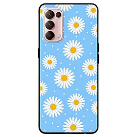Ốp lưng dành cho Oppo Reno 5 mẫu Cúc Nền Xanh
