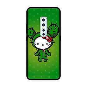 Ốp Lưng in cho Vivo V17 Pro Mẫu Kitty Nền Xanh - Hàng Chính Hãng