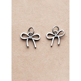 Combo 2 cái charm bạc hình nơ mặt treo - Ngọc Quý Gemstones