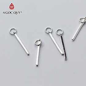 Combo 2 cái charm bạc thanh dài treo - Ngọc Quý Gemstones