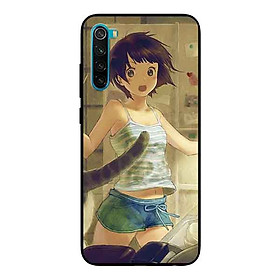 Ốp Lưng in cho Xiaomi Redmi Note 8 Mẫu Cô Gái Anime Tóc Hồng - Hàng Chính Hãng