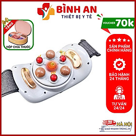 Đai massage, máy massage tan mỡ bụng bi xoay kết hợp chườm nóng thảo dược  cao cấp