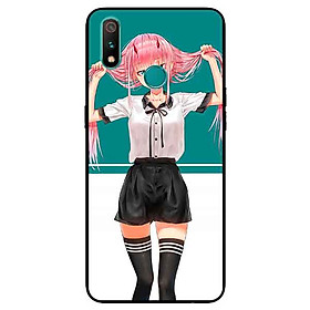 Ốp Lưng in cho Realme 3 Pro Mẫu Cô Gái Anime Tóc Hồng - Hàng Chính Hãng
