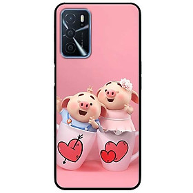 Ốp lưng dành cho Oppo A16 mẫu Hai Chú Heo Ly Cặp
