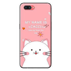Ốp in cho OPPO A5 Mèo Trắng Thích Ăn - Hàng chính hãng