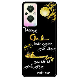 Ốp lưng dành cho Oppo A16K - Oppo A36 / A76 - Oppo Reno 7z 5G mẫu Thư Pháp Cha Mẹ Trăng Vàng