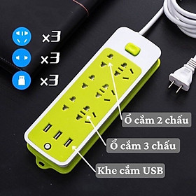 Dụng cụ và thiết bị tiện ích -Ổ cắm điện đa năng chống giật ,có 9 ổ cắm và 3 cổng sạc USB ,tự động ngắt khi quá tải ,sử dụng cho nhiều thiết bị cùng 1 lúc ,có lỗ treo tiện lợi 