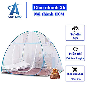 Mùng Chụp Tự Bung Cao Cấp Siêu Dày - thương hiệu A - Màu Xanh Da Trời  + Tặng kèm túi thơm thảo dược