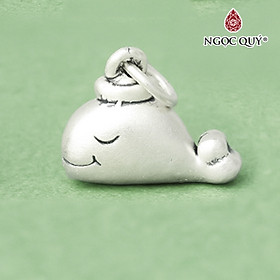 Charm bạc hình cá voi dễ thương treo - Ngọc Quý Gemstones