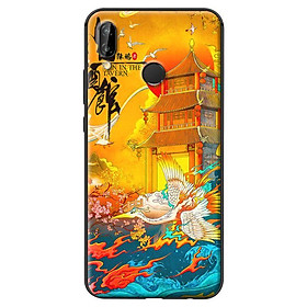 Ốp in cho Huawei Nova 3E Hạc Nền Vàng - Hàng chính hãng