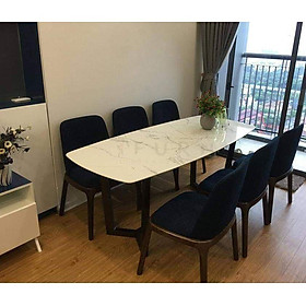 Bàn ăn 6 ghế gỗ sồi mẫu 1