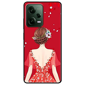 Ốp lưng dành cho Redmi Note 12 - Redmi Note 12 Pro 4G - Redmi Note 12 Pro 5G - Cô Gái Váy Đỏ - Hàng Chính Hãng