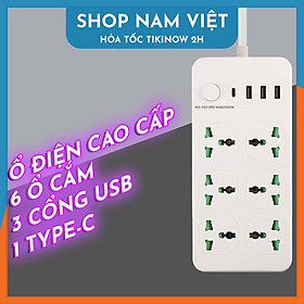 Ổ Cắm Điện Có Cổng Type-C, Công Tắc Riêng, Chịu Tải 3000W
