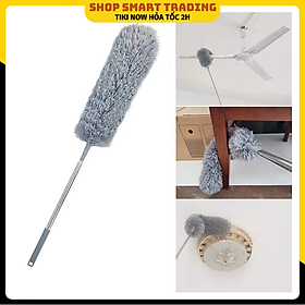 Cây quét trần nhà lau bụi cán dài đầu uốn cong, chổi quét trần nhà mạng nhện đa năng