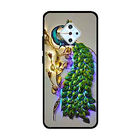 Ốp Lưng in cho Vivo S1 Pro/ Vivo V17 Mẫu Chim Công Nền Xám - Hàng Chính Hãng
