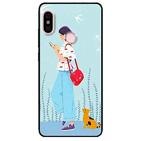 Ốp lưng in cho Xiaomi Redmi Note 6 Pro Mẫu Cô Gái Mèo Vàng