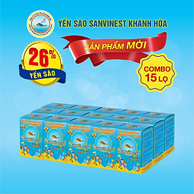 [Combo 15 lọ] Nước Yến sào Sanvinest Khánh Hòa dành cho trẻ em lọ 62ml - S211