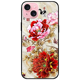 Ốp lưng dành cho Iphone 15 - Iphone 15 Plus - Iphone 15 Pro - Iphone 15 Pro Max - Mẫu Đơn Đỏ Hồng - Hàng Chính Hãng