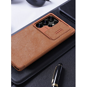 Bao Da Chính Hãng Nillkin Qin Dành Cho Samsung Galaxy S25 Ultra Cao Cấp, Có Ngăn Chứa Thẻ - Hàng chính hãng
