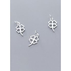 Combo 3 cái charm bạc hình cỏ bốn lá treo - Ngọc Quý Gemstones