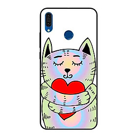 Ốp Lưng in cho Huawei Y9 2019 Mẫu Mèo Tim - Hàng Chính Hãng